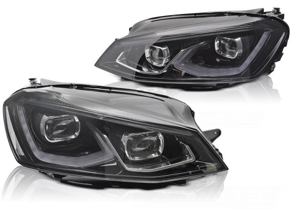 VOLL LED Scheinwerfer Set für VW Golf 7 12-17 schwarz mit dyn. Blinker